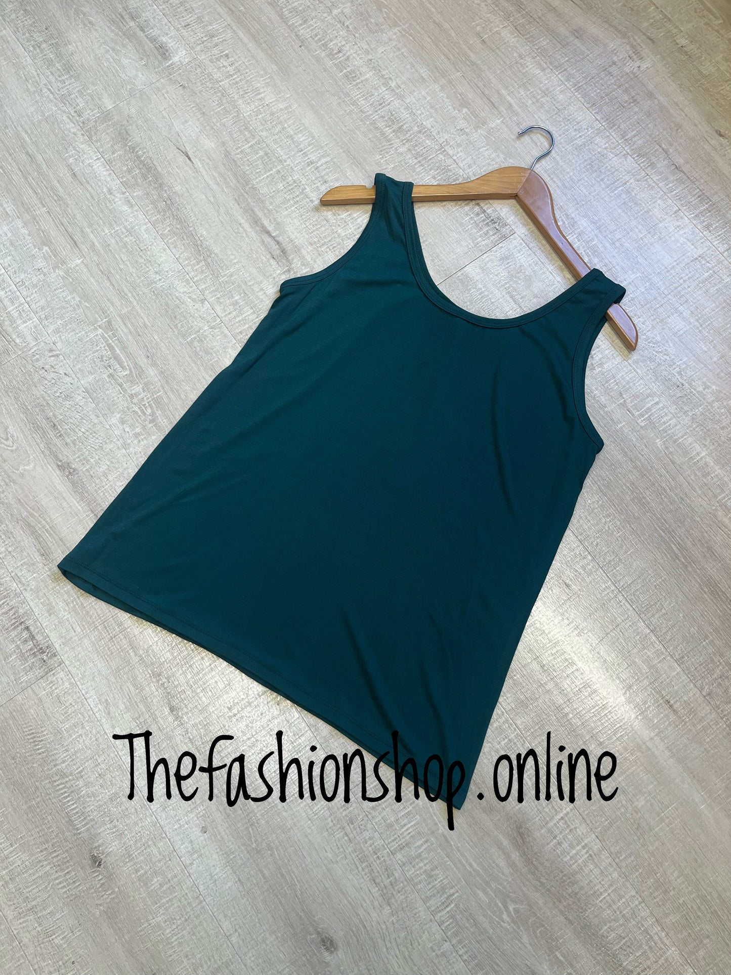 Plus size green quality round neck vest 18-24