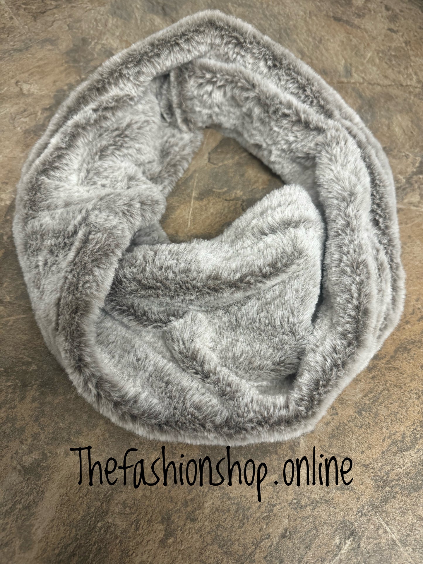 Brown faux fur snood