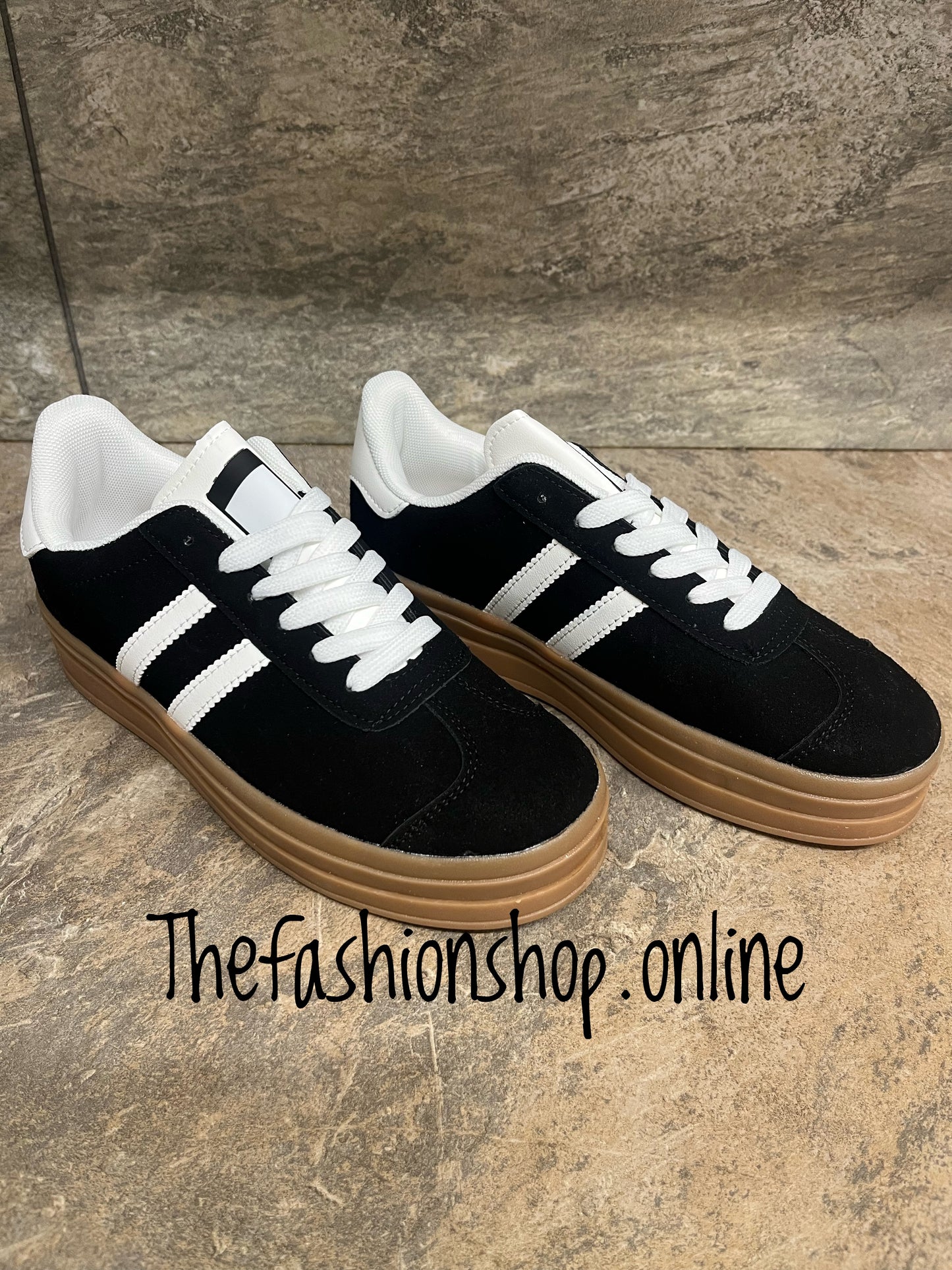 Dolly black and white platform trainers sizes 3-8 (EU 36-41)