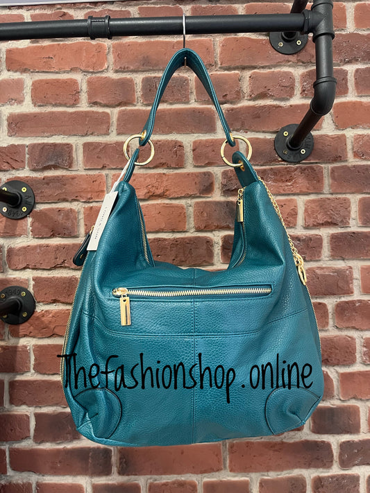 Olivia dark teal slouch bag