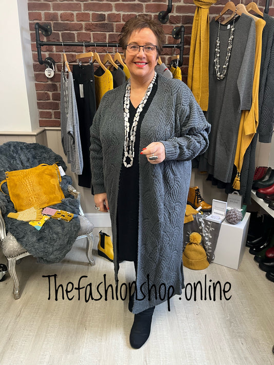 Charcoal grey longline cardigan 16-26