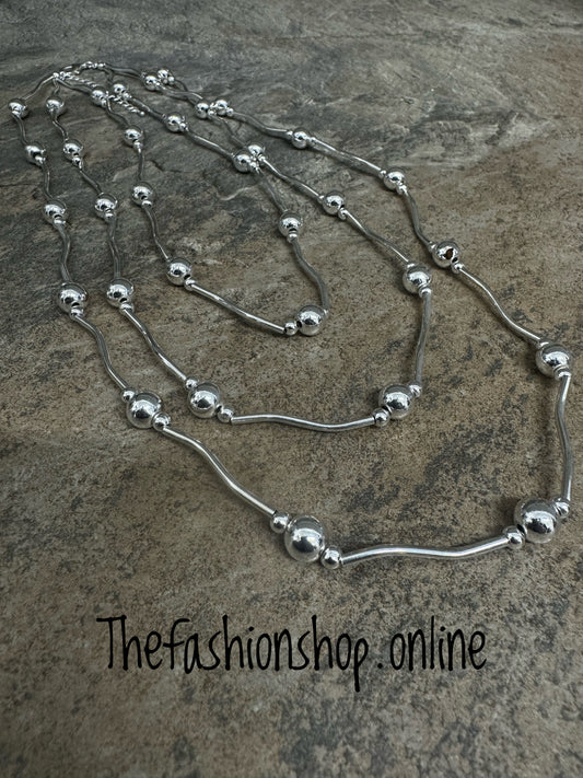 Multi-Strand Silver Necklace