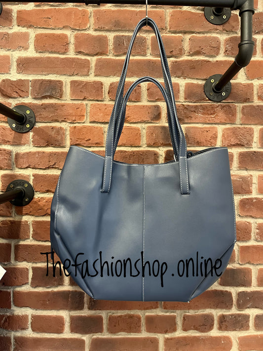 Nicole navy stitch bag