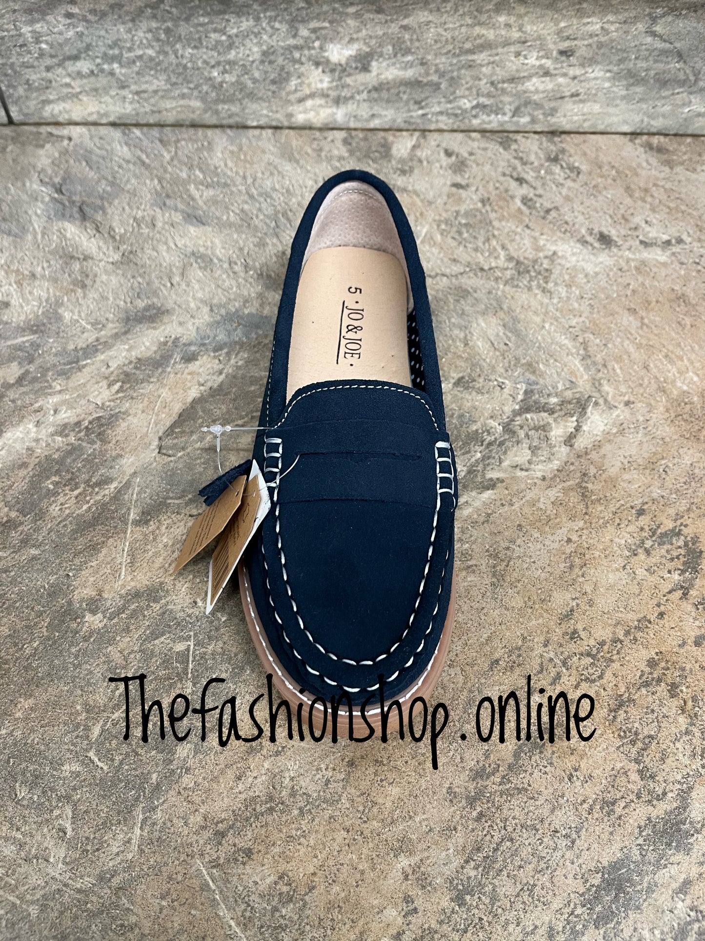 Jo & Joe navy Shore suede loafer sizes 4-8 (37-41)