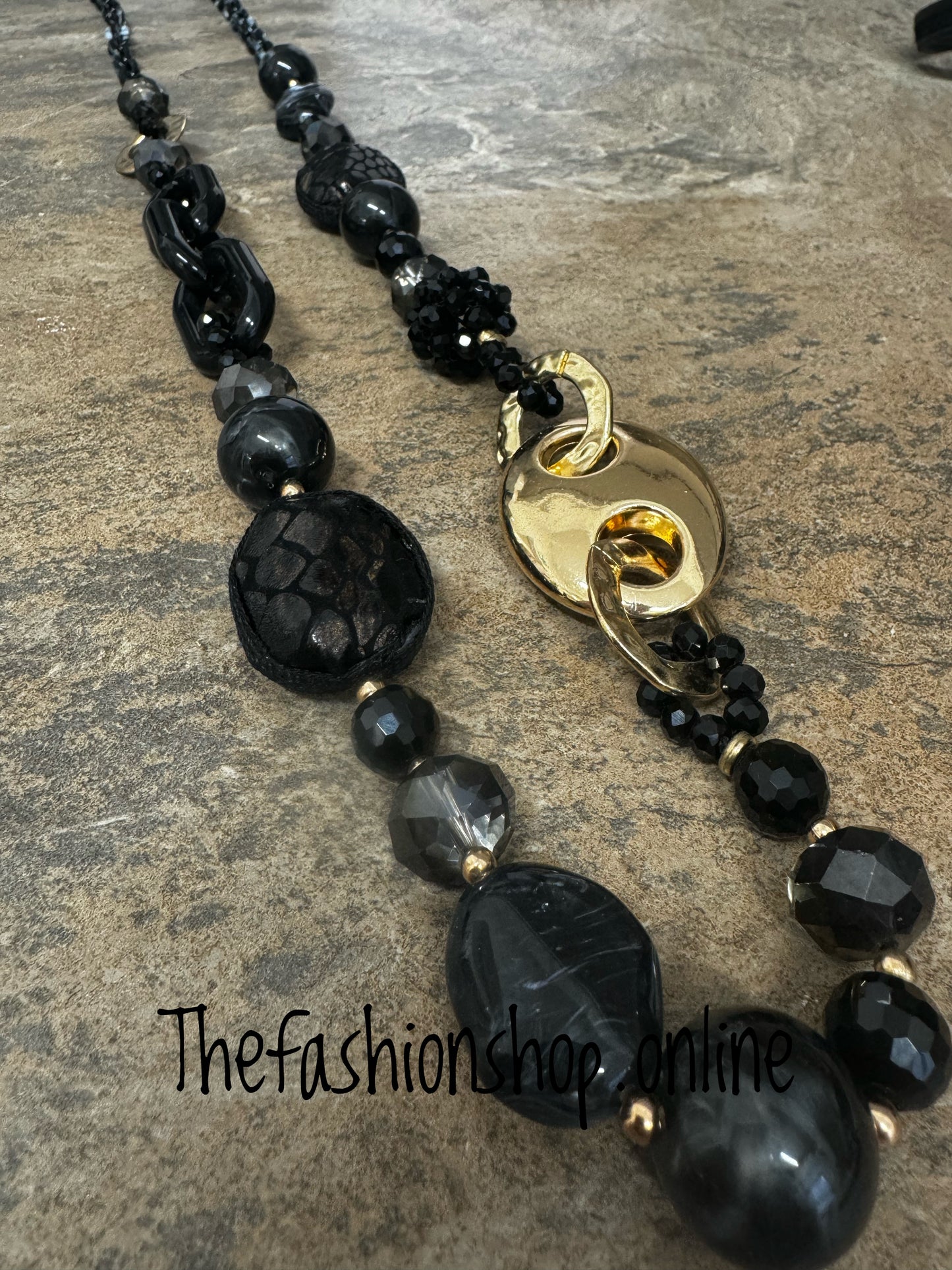 Black Toggle Statement Necklace