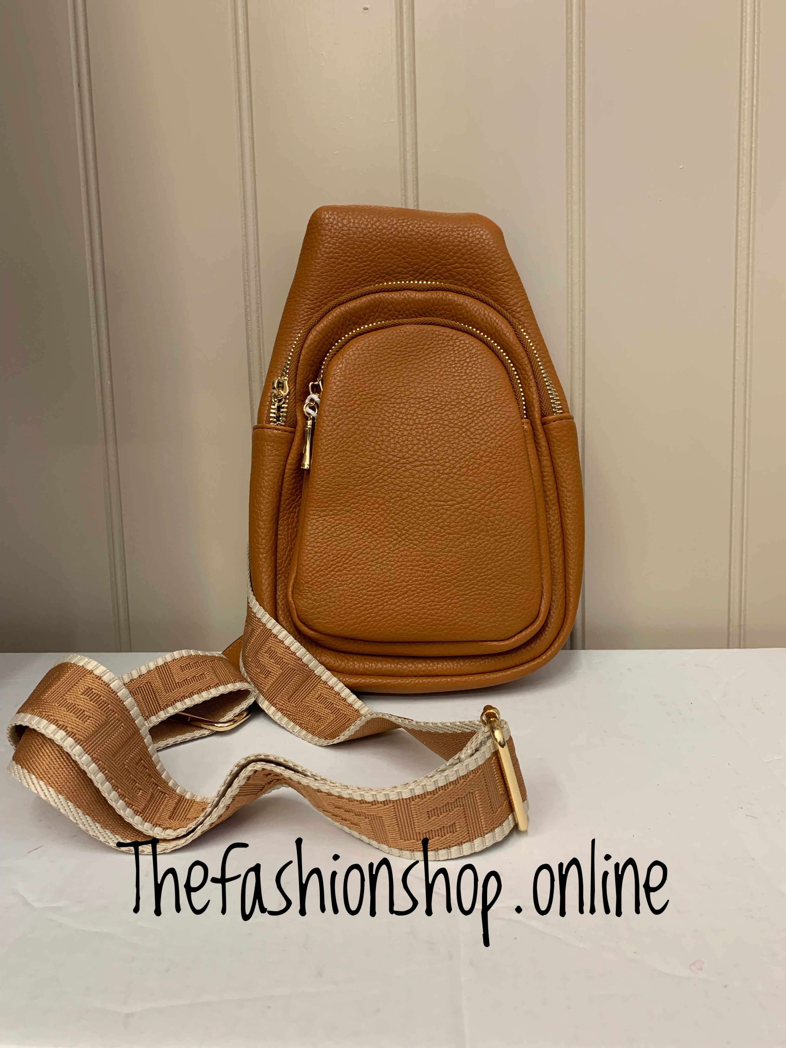 Double zip cheap sling bag