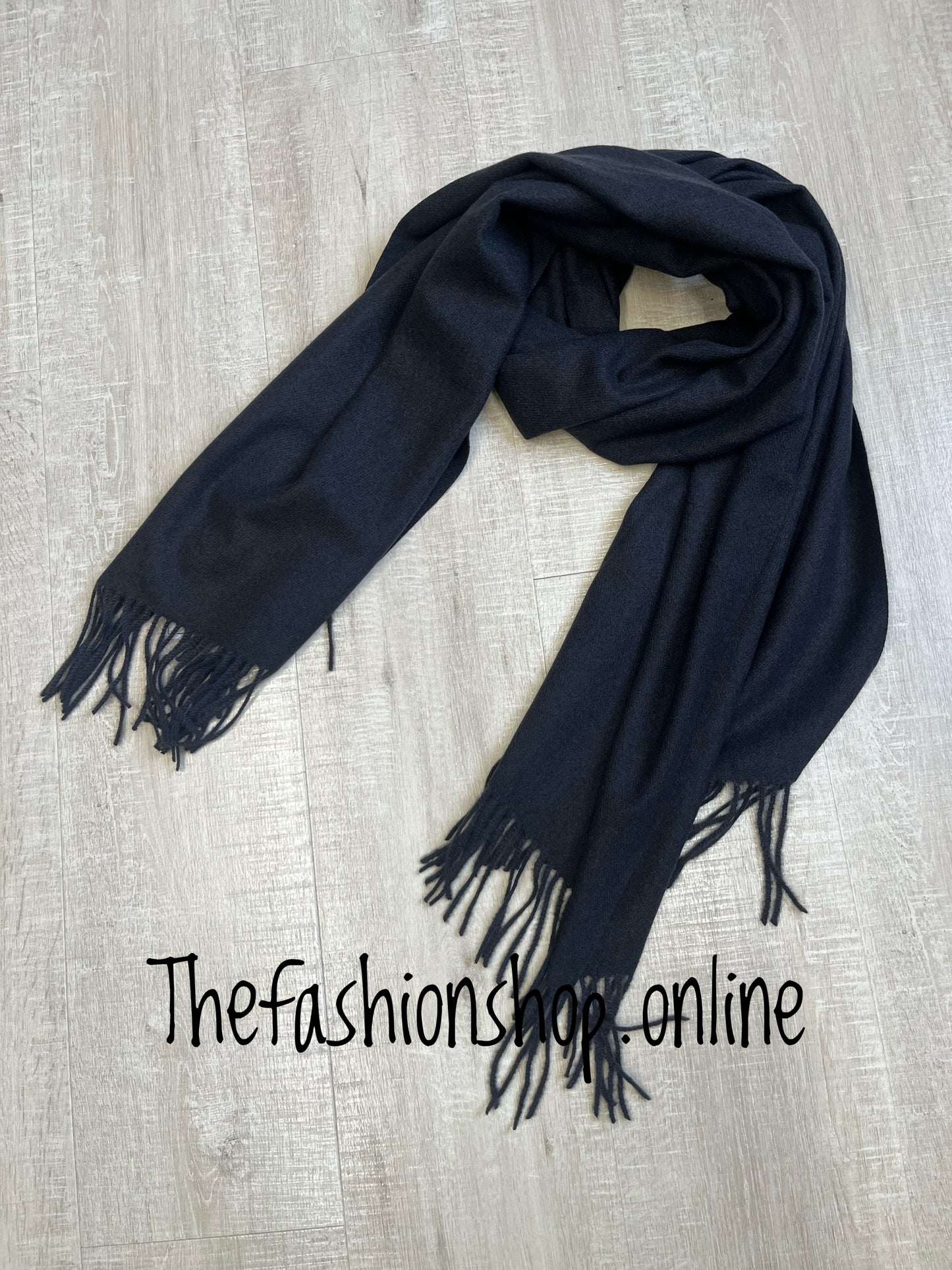 Black soft tassel scarf