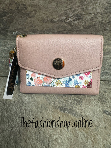 Small pink floral wallet