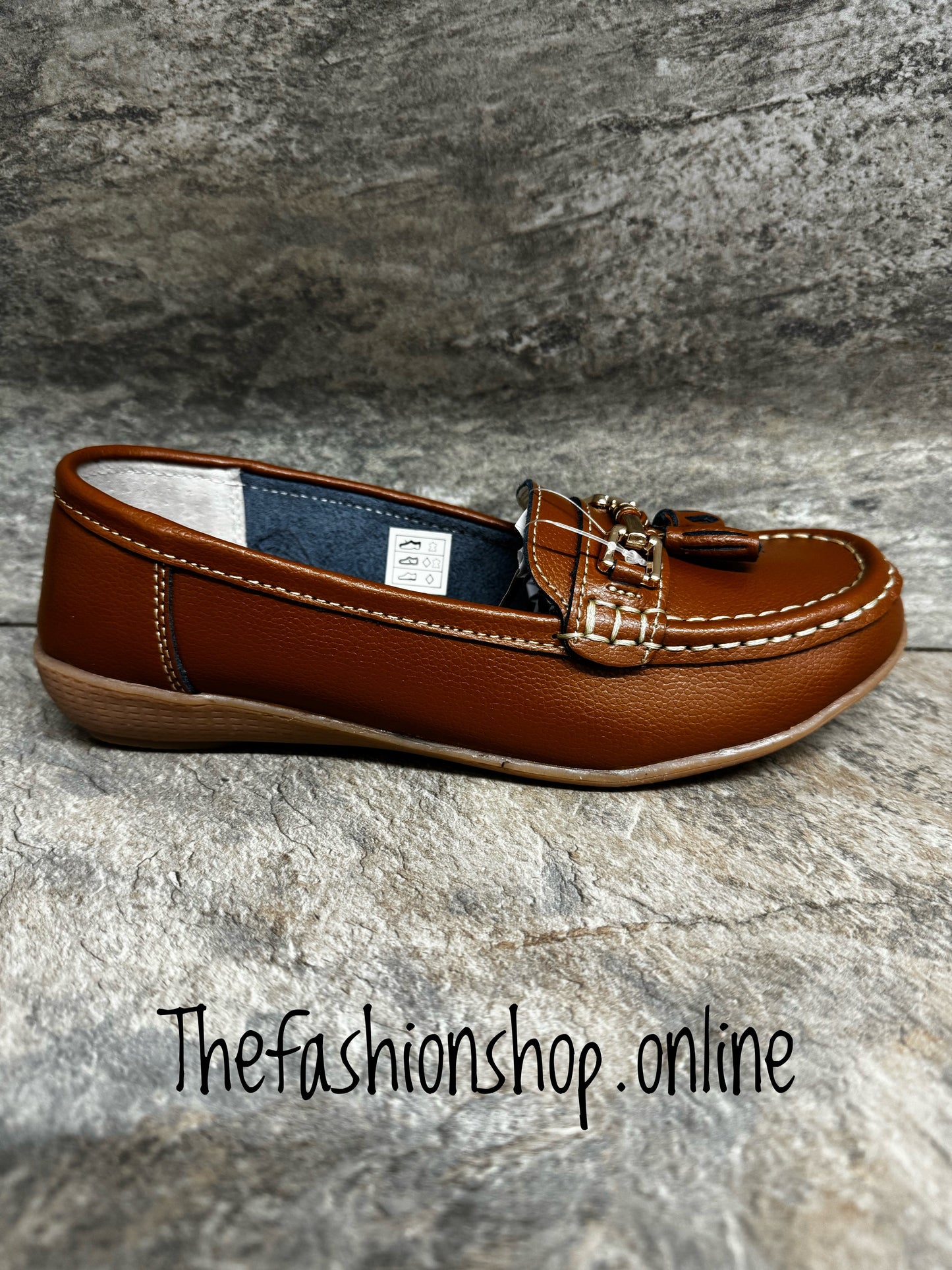 Jo & Joe Nautical wide fit leather tan loafer 4-8