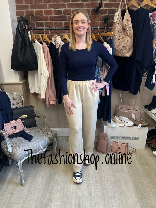 Maisie beige wide leg trousers 10-16