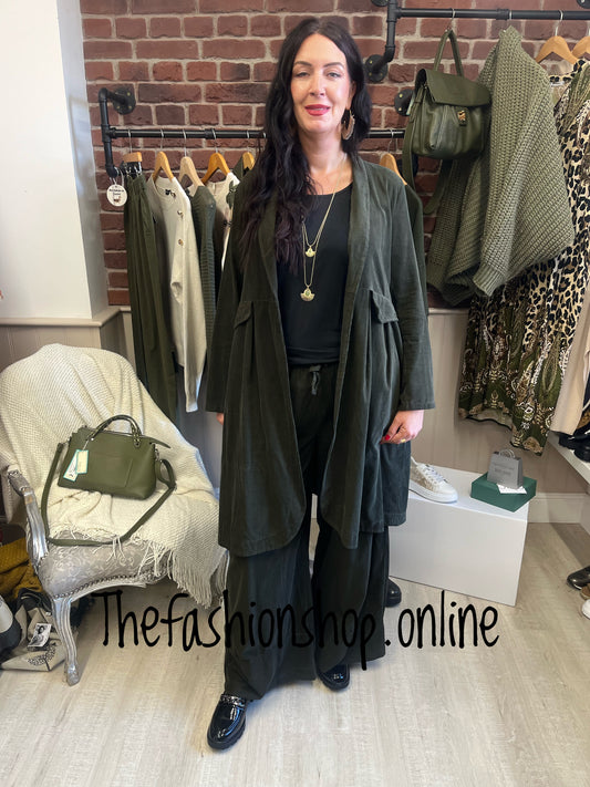 Khaki cord duster jacket 8-16