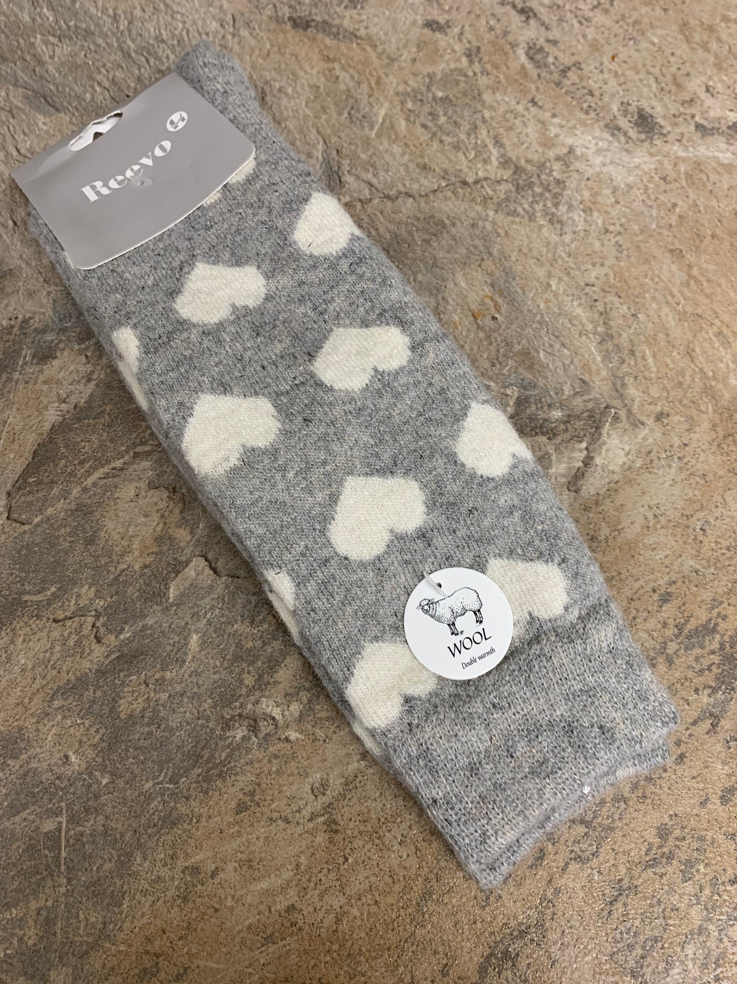 Wool mix heart socks sizes 3-7