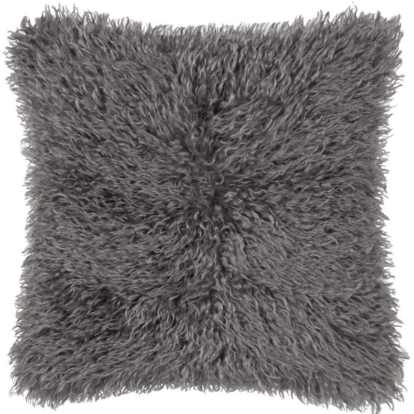 Grey Faux Sheepskin Scatter Cushion 18x18