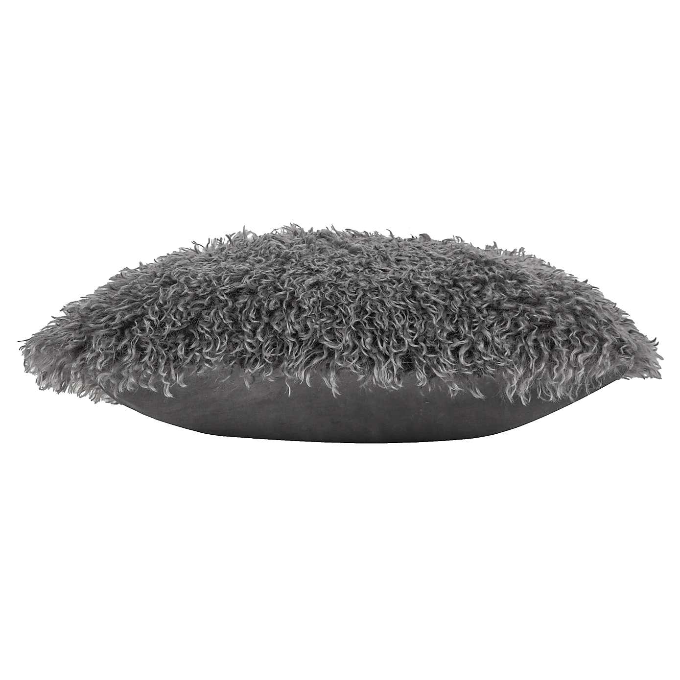 Grey Faux Sheepskin Scatter Cushion 18x18