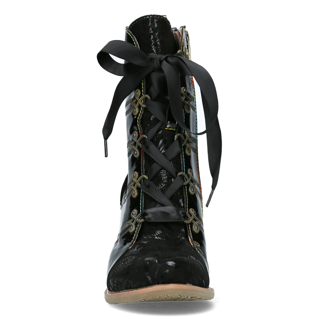 Laura Vita Evcao black leather heeled lace up boot sizes 4-8