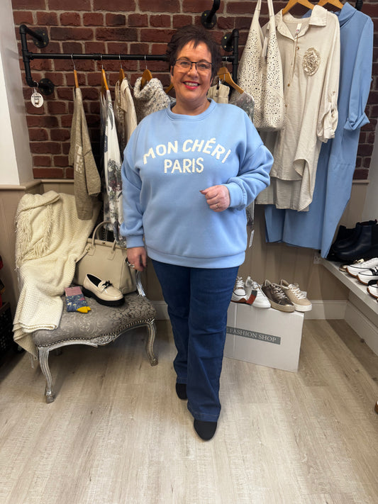 Celine blue Mon Cheri sweatshirt 8-20