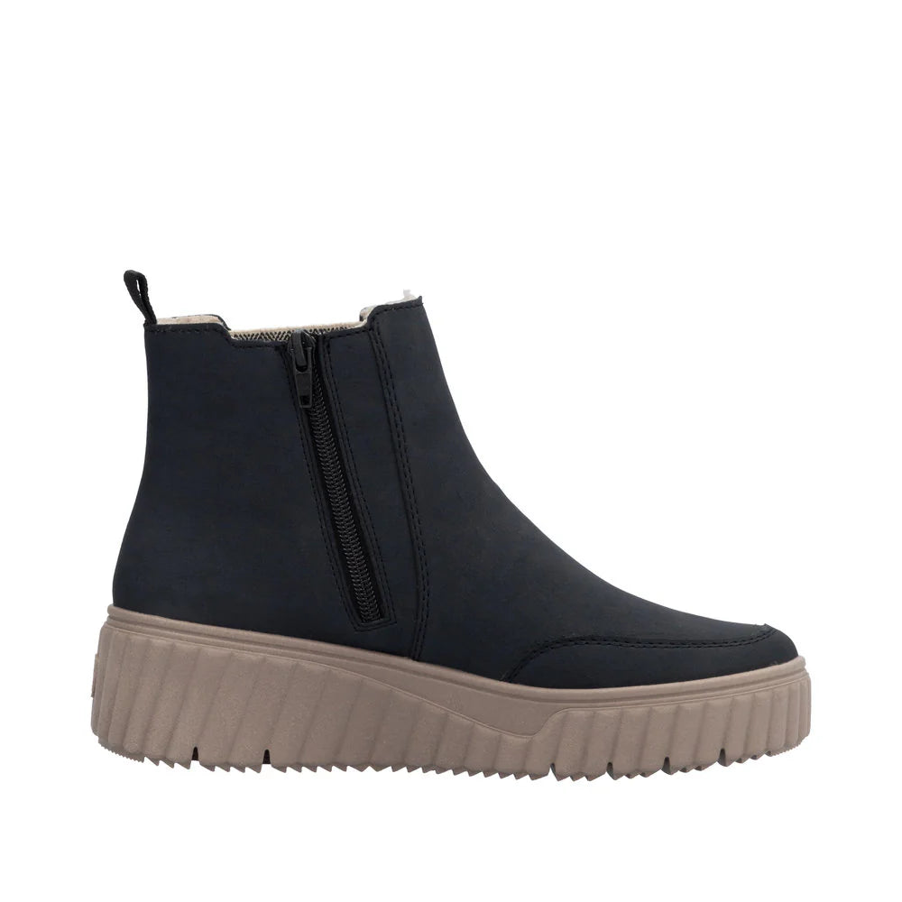 Rieker navy fleece lined Chelsea boots sizes 4-8