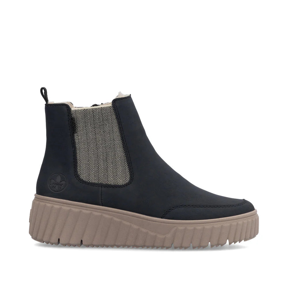 Rieker navy fleece lined Chelsea boots sizes 4-8