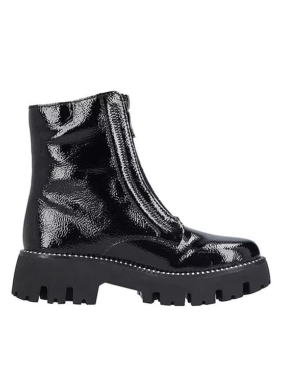 Rieker black patent fleece lined boot sizes 4-8