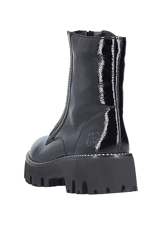 Rieker black patent fleece lined boot sizes 4-8