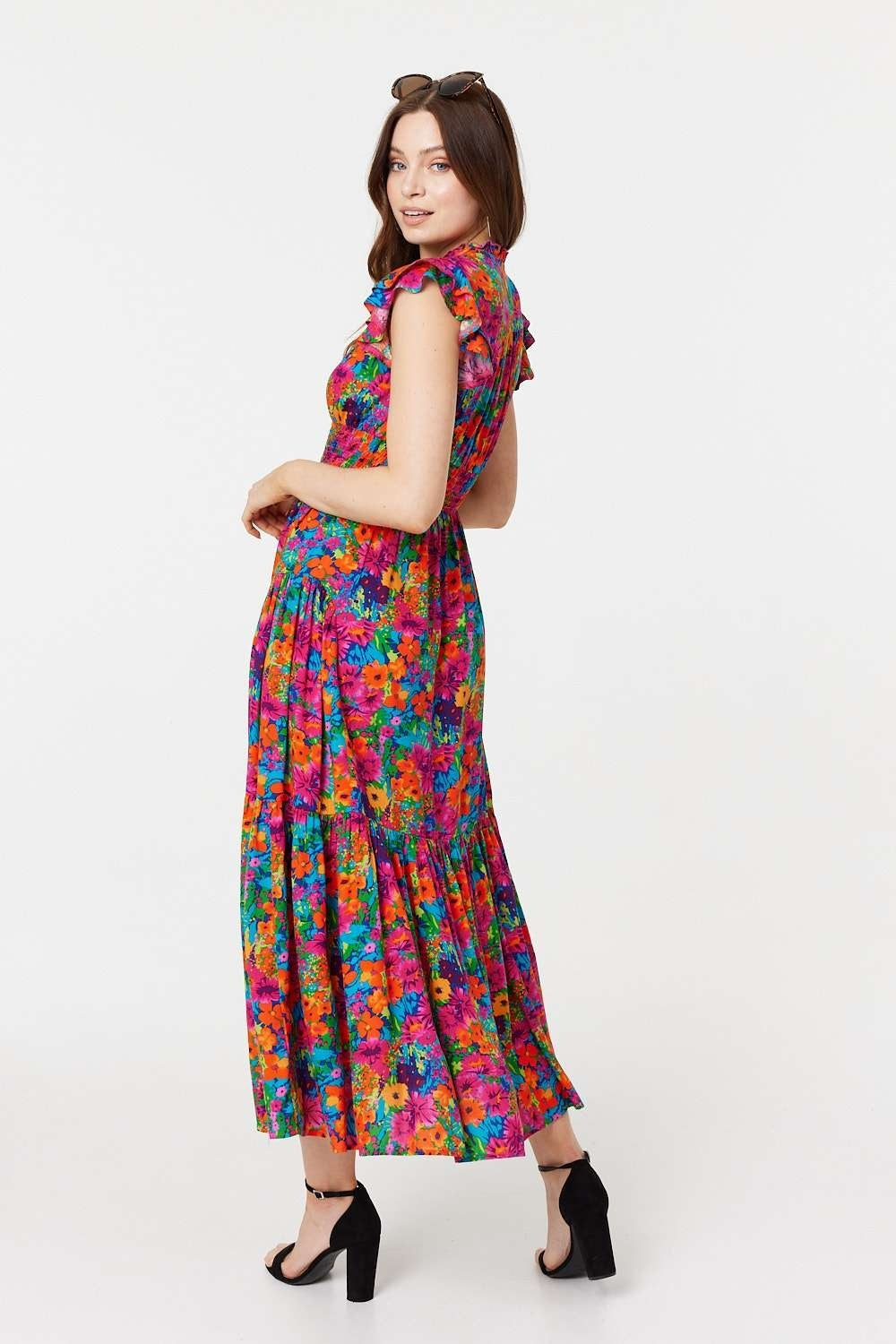 Stella Morgan floral print tiered maxi dress in sizes 8,10,12,14,16