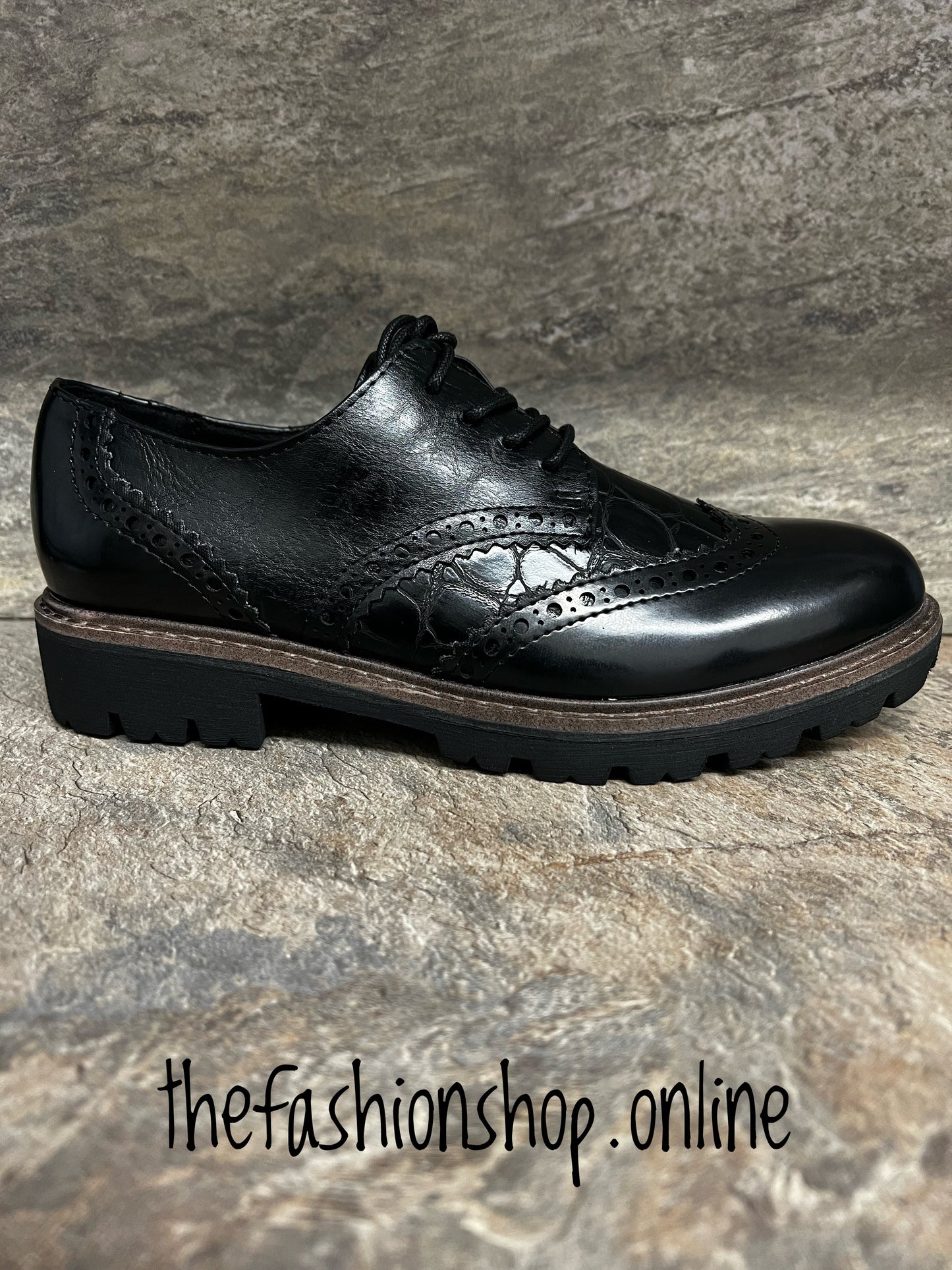 Marco Tozzi black brogue sizes 4-9