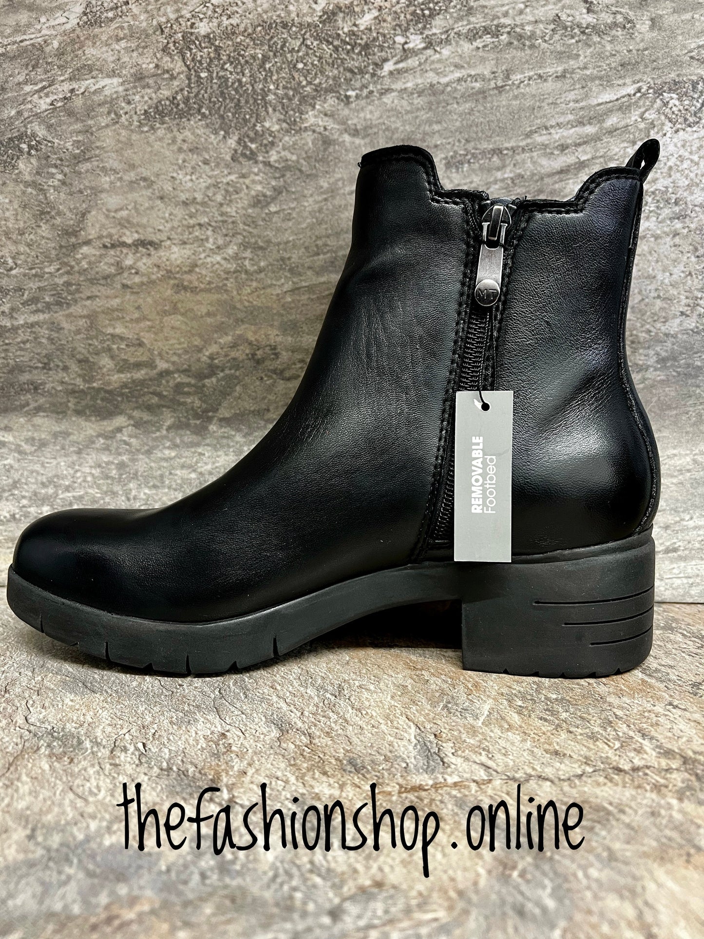 Marco Tozzi Leather Premio black antic boot 4-8