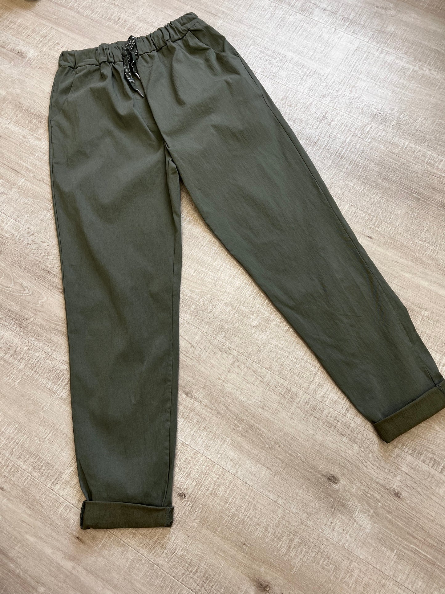 Plus size dark khaki classic magic trousers 18-24