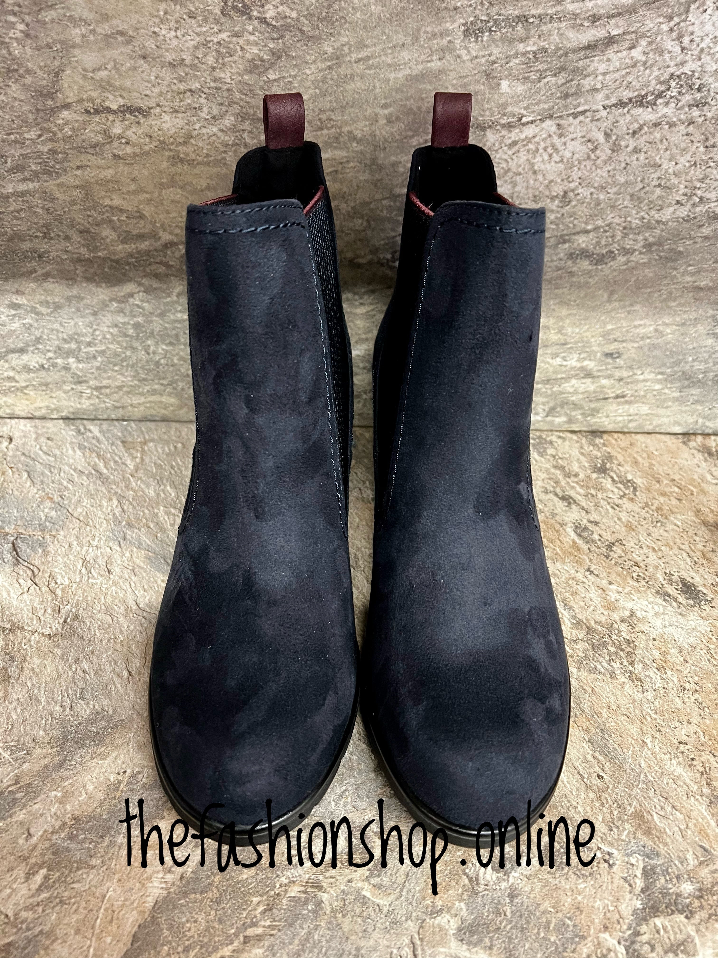 Navy block heel sales boots