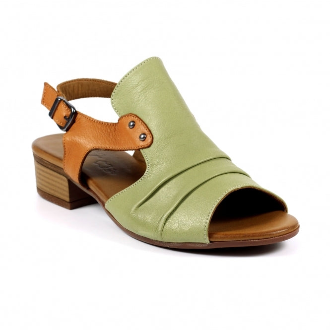 Lunar Jaden khaki and tan leather sandals sizes 4-8