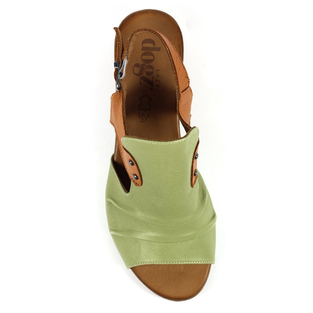 Lunar Jaden khaki and tan leather sandals sizes 4-8