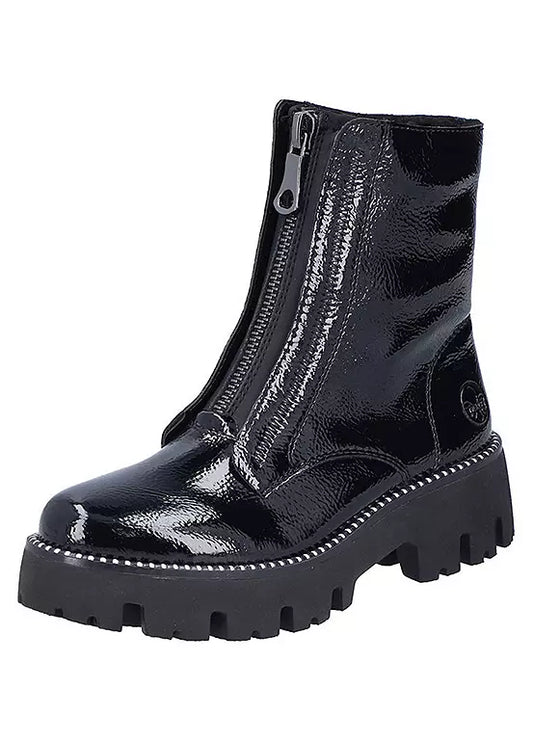 Rieker black patent fleece lined boot sizes 4-8