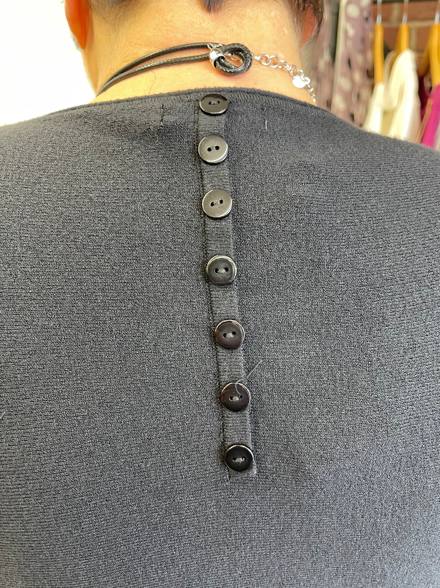 Black back button detail jumper 12-22