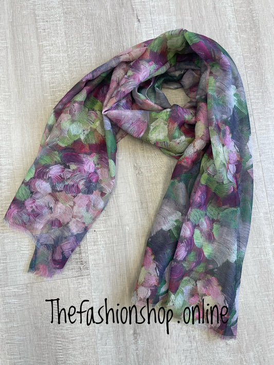 Abstract flowers scarf